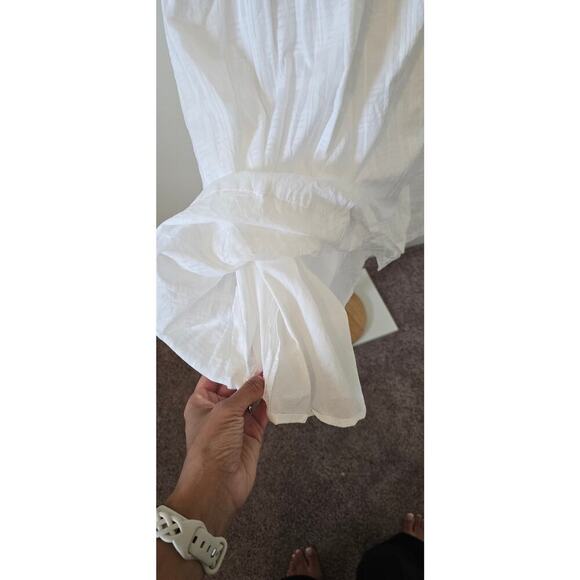 Banana Republic Women's White Flutter Sleeves Smocked Midi Dress Sz XXS (0955) - Picture 4 of 7